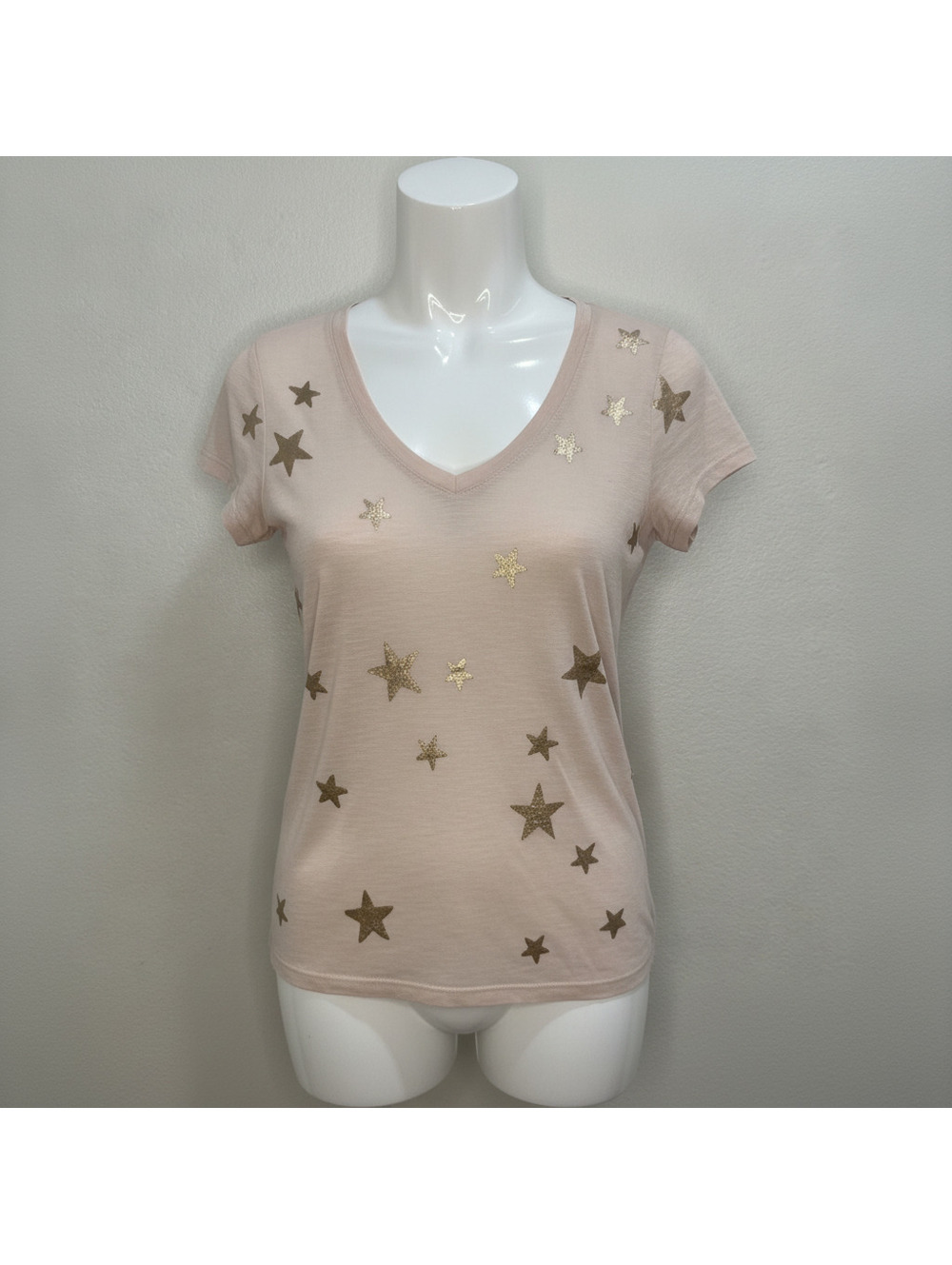 Michael Stars Stars T-Shirt Cream Color Sleeve Size Medium